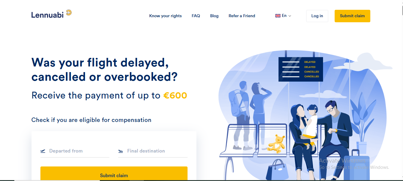 Lennuabi helps passengers claim compensation for flight delays and disruptions through expert content and support.